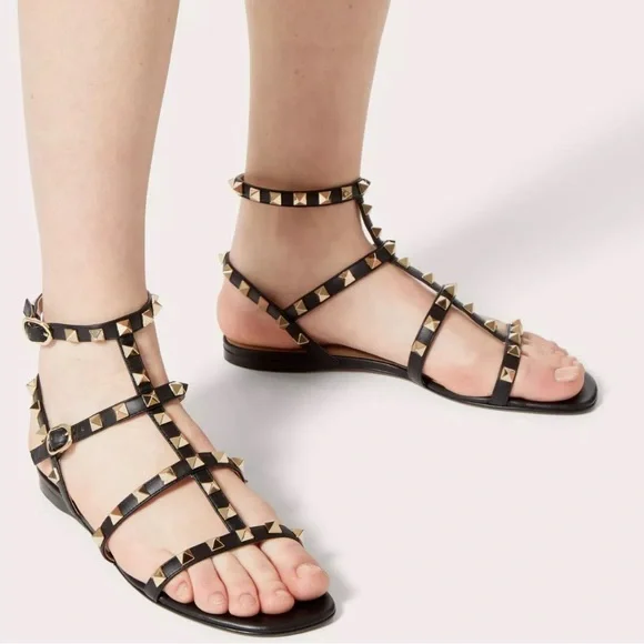 Valentino | Shoes | Valentino Rockstud Flat Calfskin Sandal